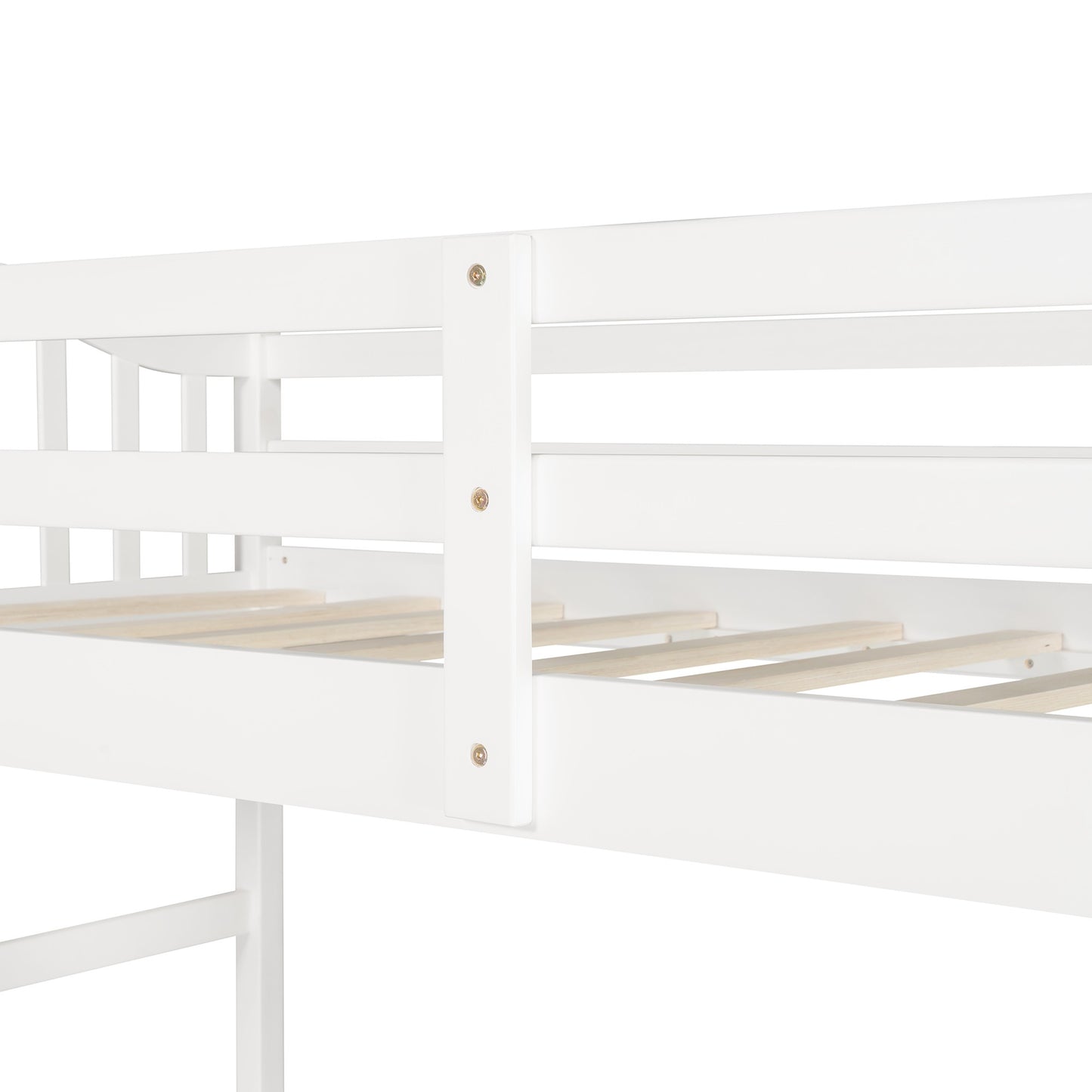 Modern Classic White Twin Loft Bed With Book Shelf Desk And Cabinet By Homeroots | Beds | Modishstore - 9