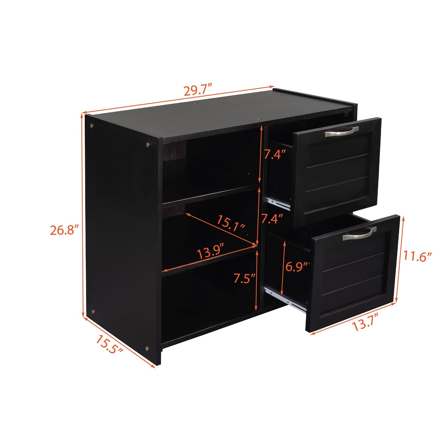 White Twin Size Low Loft Bed With Cabinets And Slide By Homeroots | Beds | Modishstore - 27