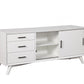 64" White Mahogany Solids Okoume And Veneer Open Shelving TV Stand By Homeroots