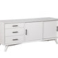 64" White Mahogany Solids Okoume And Veneer Open Shelving TV Stand By Homeroots