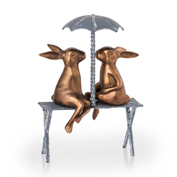Romantic Rabbit Pair on Bench By SPI Home | Animals & Pets | Modishstore-3