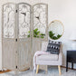 Romantic Whitewashed Scroll Three Panel Room Divider Screen By Homeroots | Room Dividers | Modishstore - 4