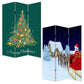 Festive Merry Christmas Three Panel Room Divider Screen By Homeroots | Room Dividers | Modishstore - 3