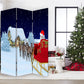 Festive Merry Christmas Three Panel Room Divider Screen By Homeroots | Room Dividers | Modishstore - 5