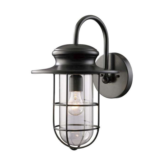 Portside 1-Light Outdoor Wall Lamp in Matte Black | Sconces | Modishstore