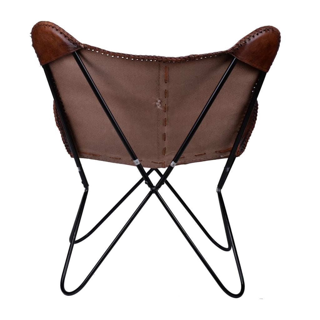 A&B Home Brown Leather Chair Armchair | Armchairs | Modishstore - 5