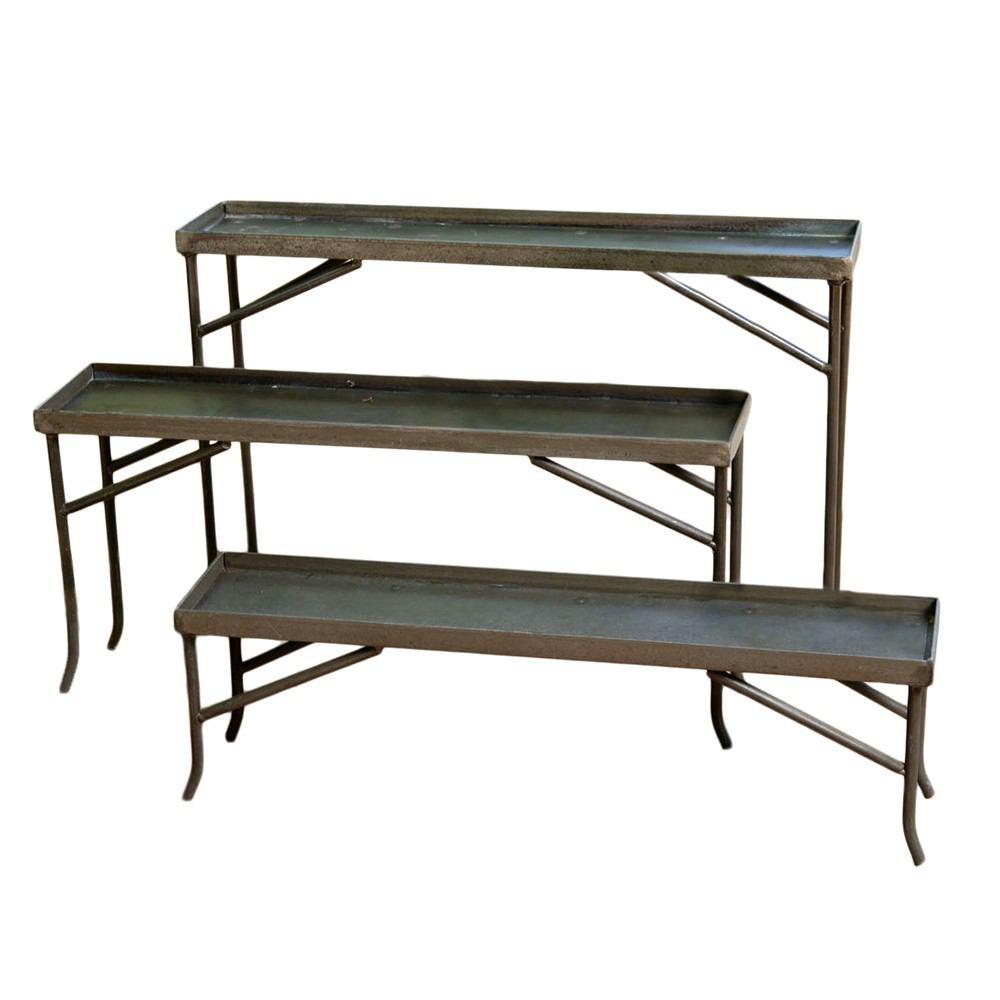 HomArt Fireplace Pillar Racks - Set of 3 - Natural-2