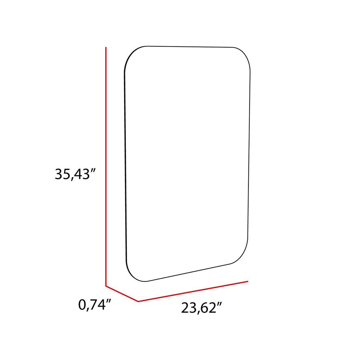 Modern Curved Corner Wall Mirror By Homeroots | Mirrors | Modishstore - 5