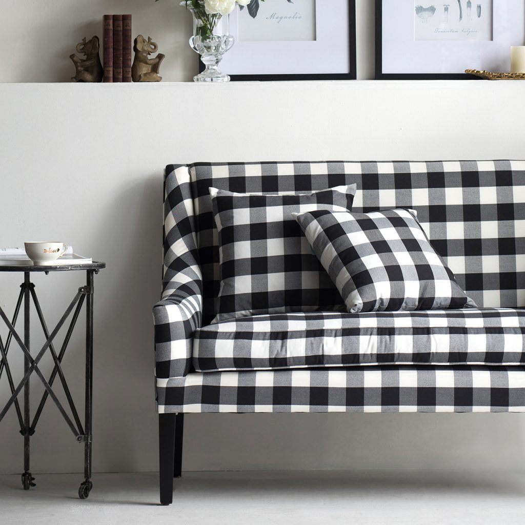 A&B Home Classic Gingham Plaid Upholstery Settee | Sofas | Modishstore - 9