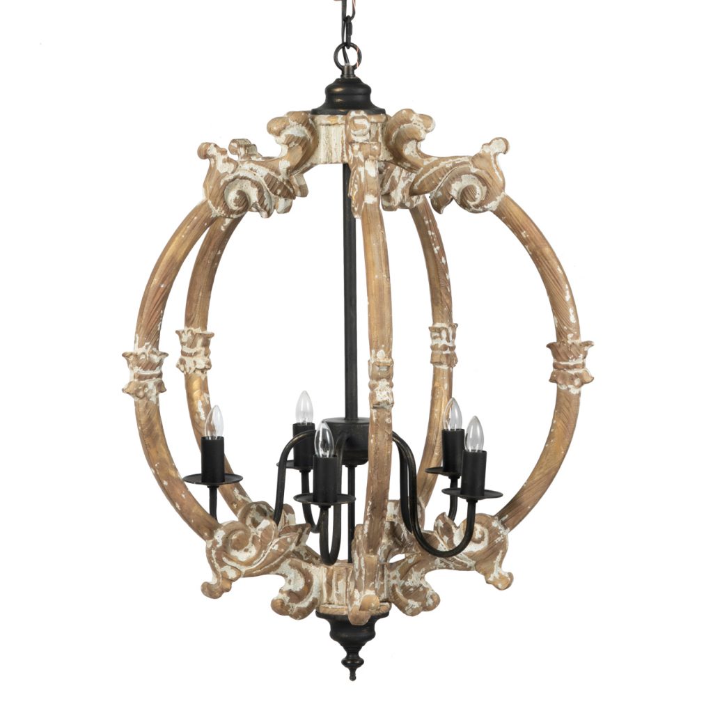 A&B Home Beautiful Whitewashed Chandelier | Chandeliers | Modishstore