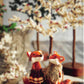 Roost Mr. & Mrs. Fox Ornaments in a Thicket-  Set Of 8-6