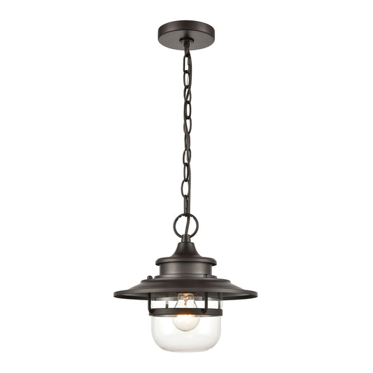 Renninger 1-Light Outdoor Pendant in Oil Rubbed Bronze with Clear Glass by ELK Lighting | Modishstore | Pendant Lamps