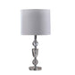 24" Clear Cut Faux Crystal Glam Table Lamp With White Classic Drum Shade By Homeroots | Table Lamps | Modishstore