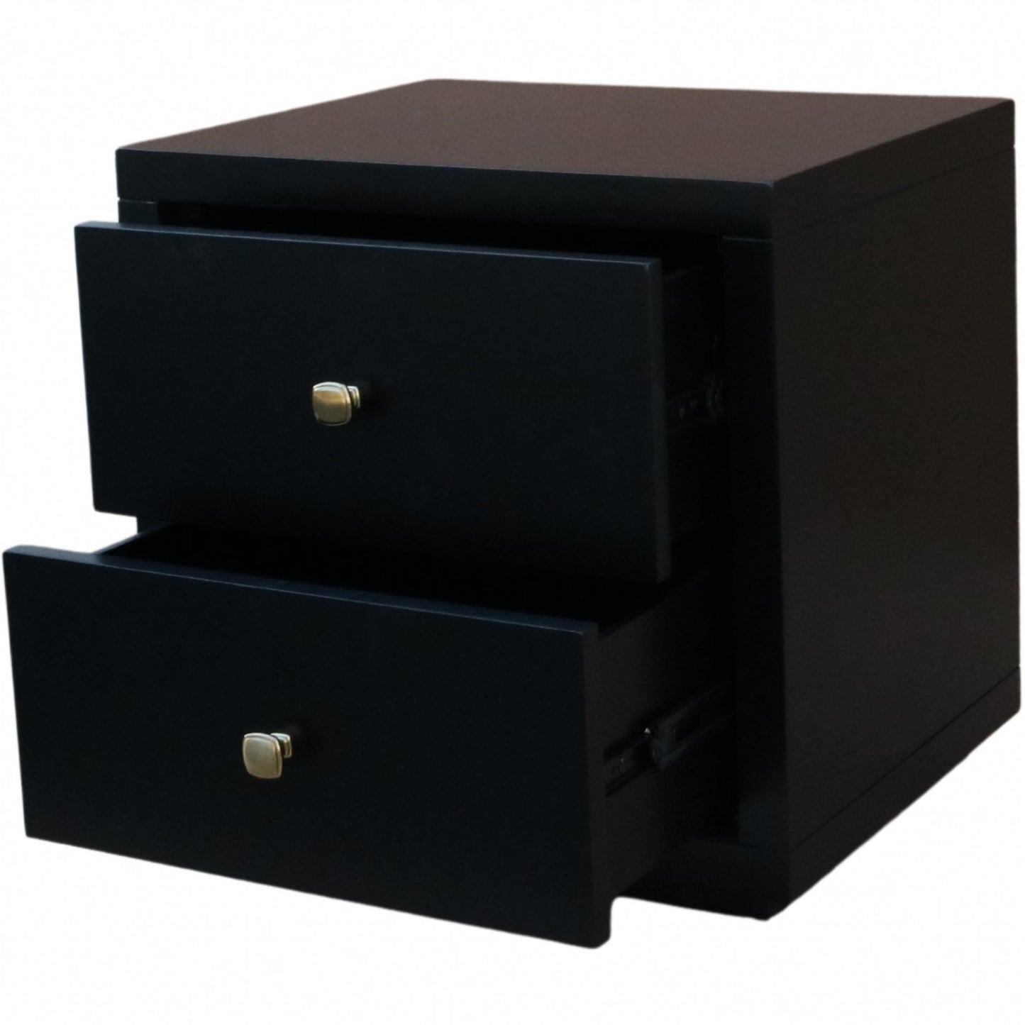 Moma Black Wood Platform Queen Bed With Two Nightstands By Homeroots | Beds | Modishstore - 8