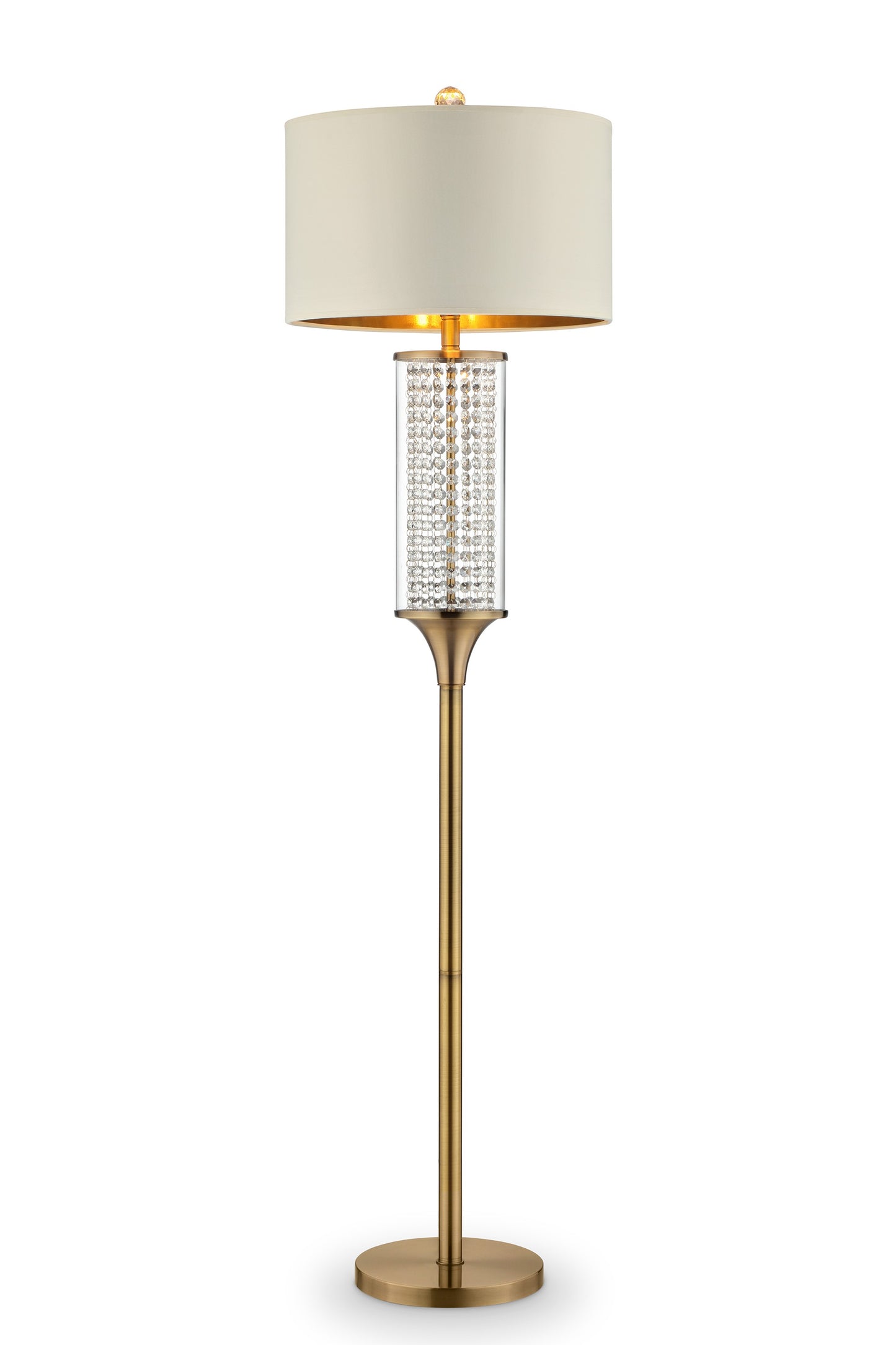 Gold Crystal Floor Lamp By Homeroots | Floor Lamps | Modishstore