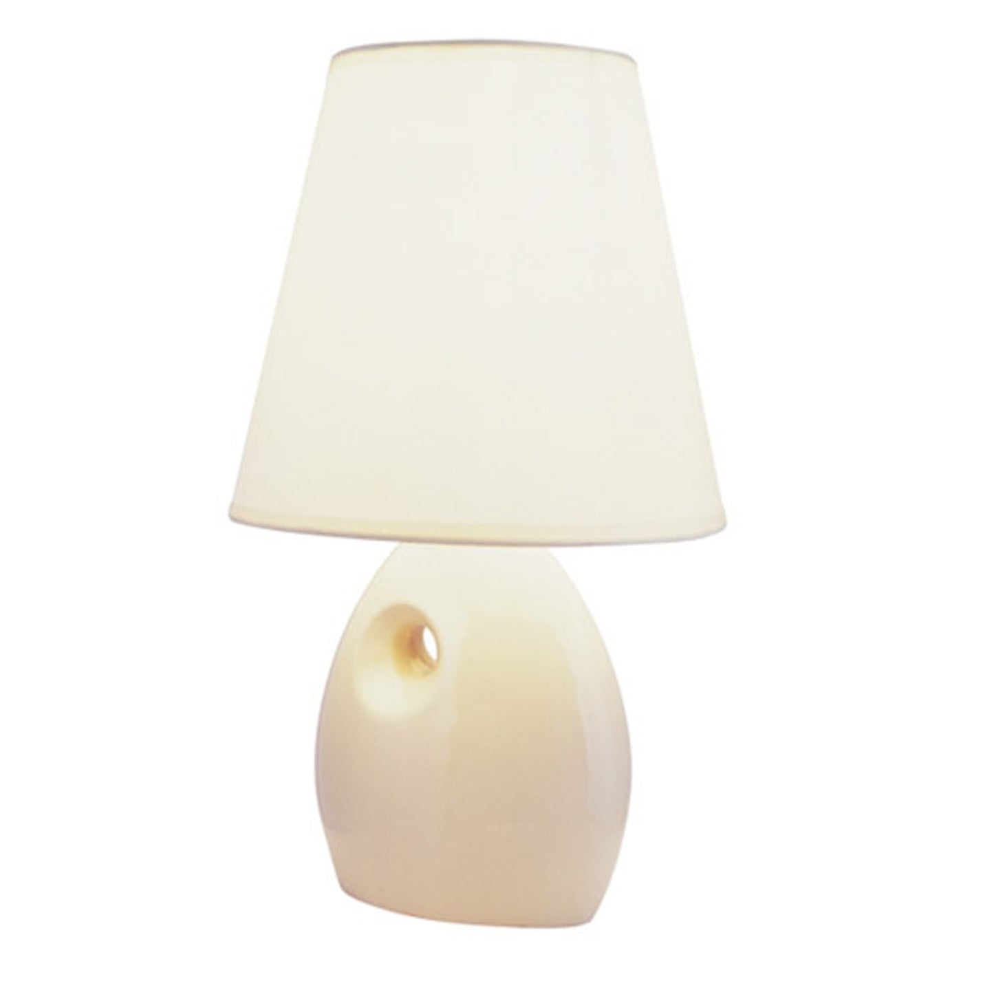 Contempo Contour Beige Ceramic Table Lamp By Homeroots | Table Lamps | Modishstore - 2