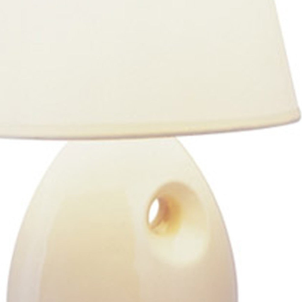 Contempo Contour Beige Ceramic Table Lamp By Homeroots | Table Lamps | Modishstore - 3