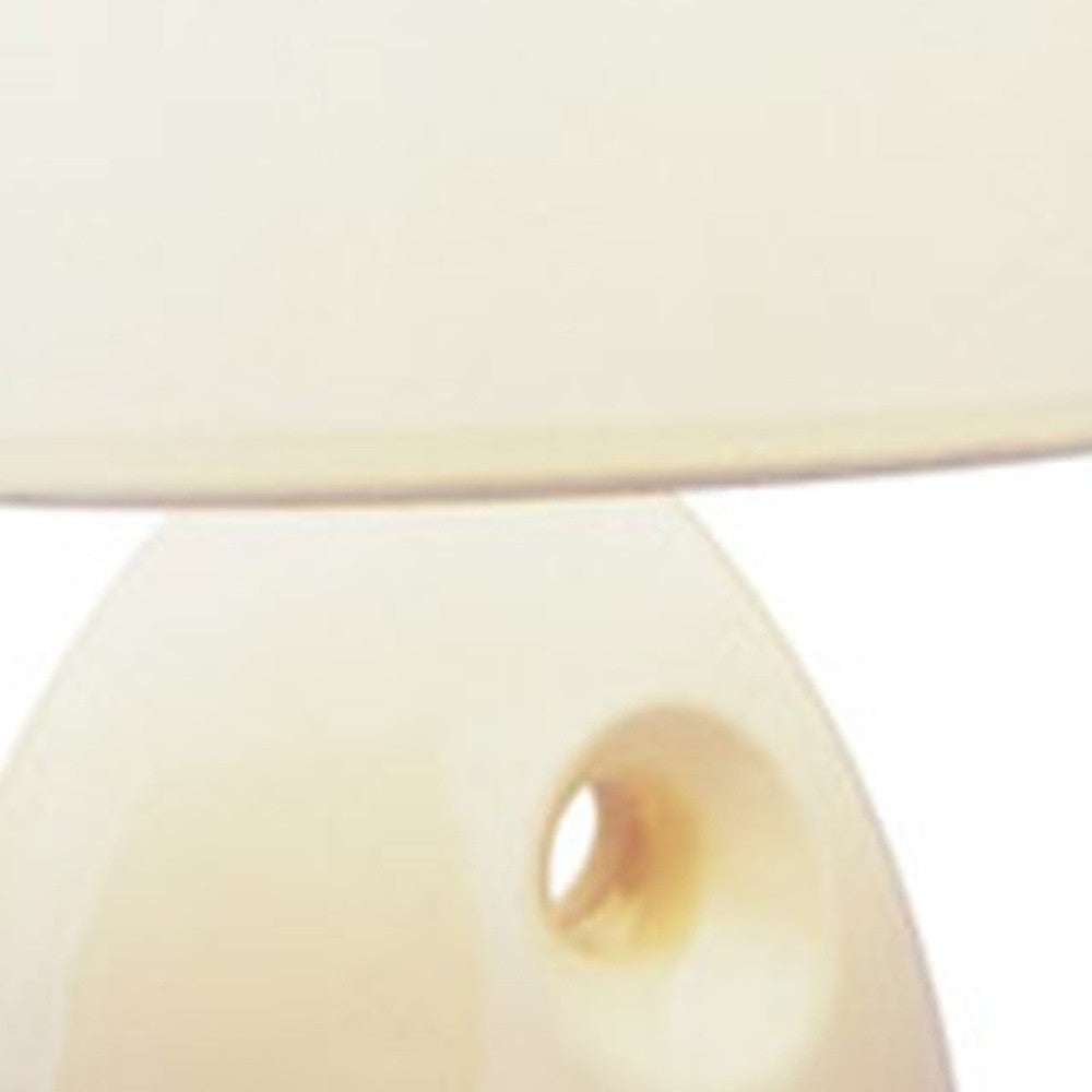 Contempo Contour Beige Ceramic Table Lamp By Homeroots | Table Lamps | Modishstore - 4