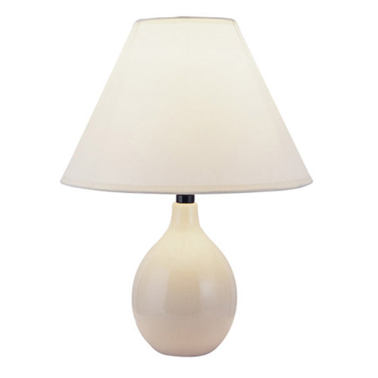 Contempo Bulb Beige Ceramic Table Lamp By Homeroots | Table Lamps | Modishstore