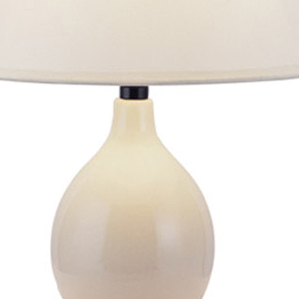 Contempo Bulb Beige Ceramic Table Lamp By Homeroots | Table Lamps | Modishstore - 4