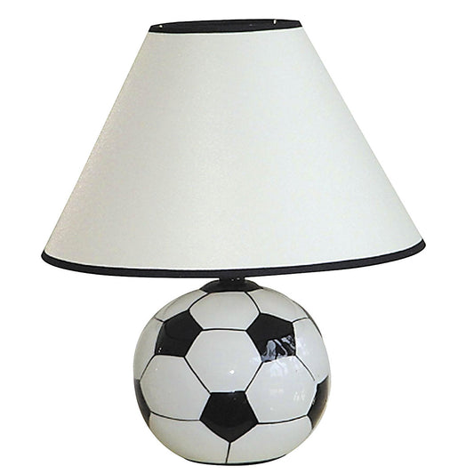 Soccer Shaped Table Lamp with White Shade By Homeroots | Table Lamps | Modishstore