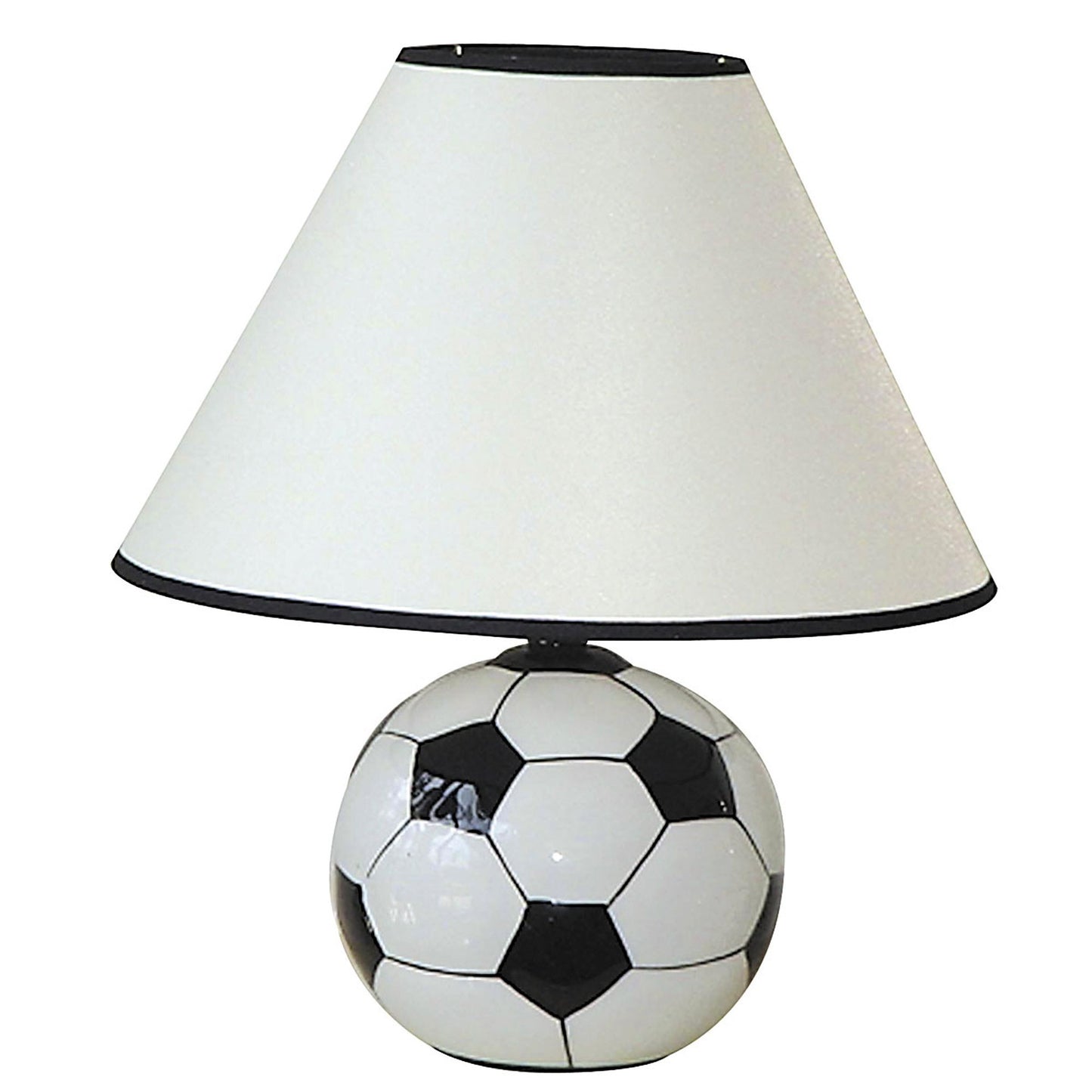 Soccer Shaped Table Lamp with White Shade By Homeroots | Table Lamps | Modishstore - 2