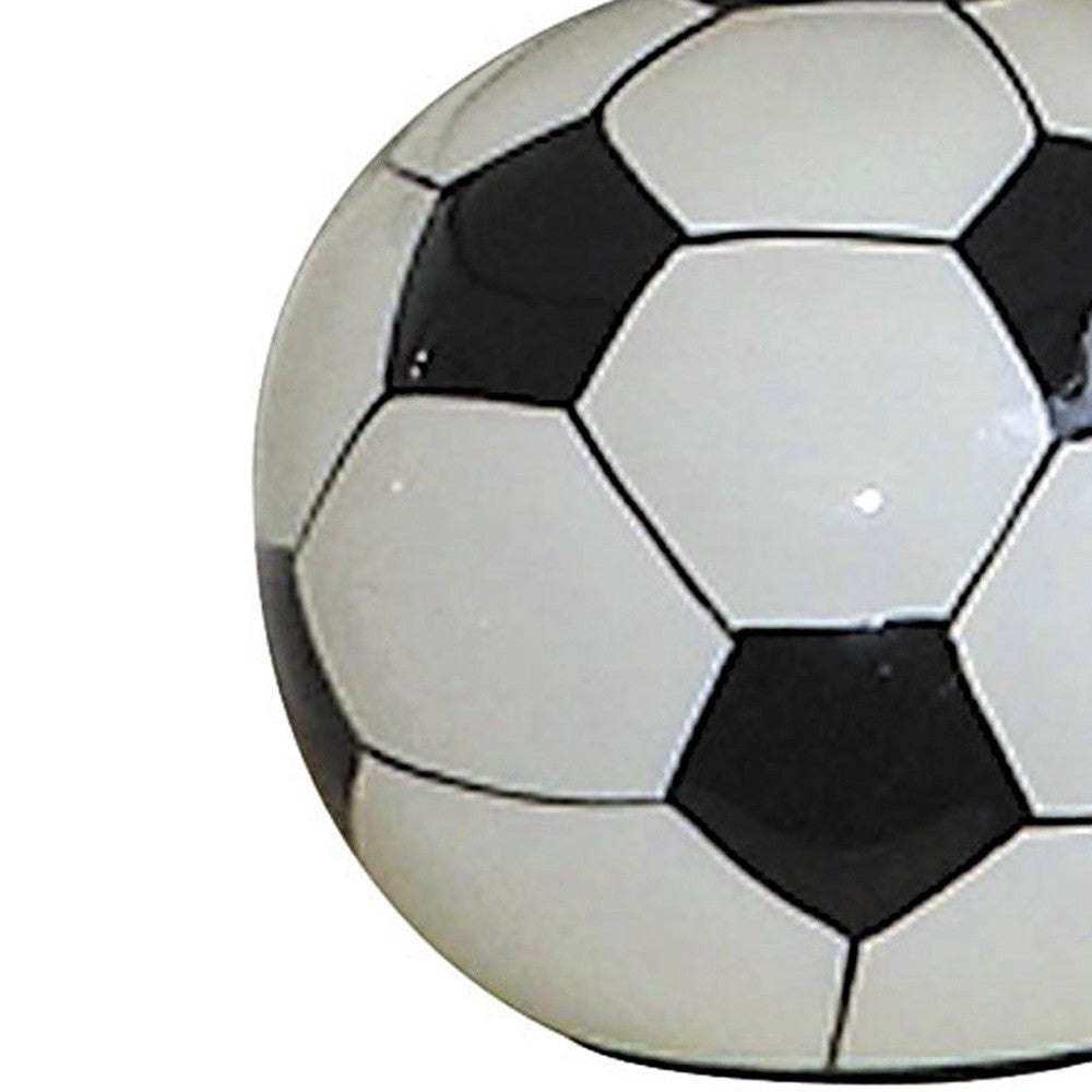Soccer Shaped Table Lamp with White Shade By Homeroots | Table Lamps | Modishstore - 4