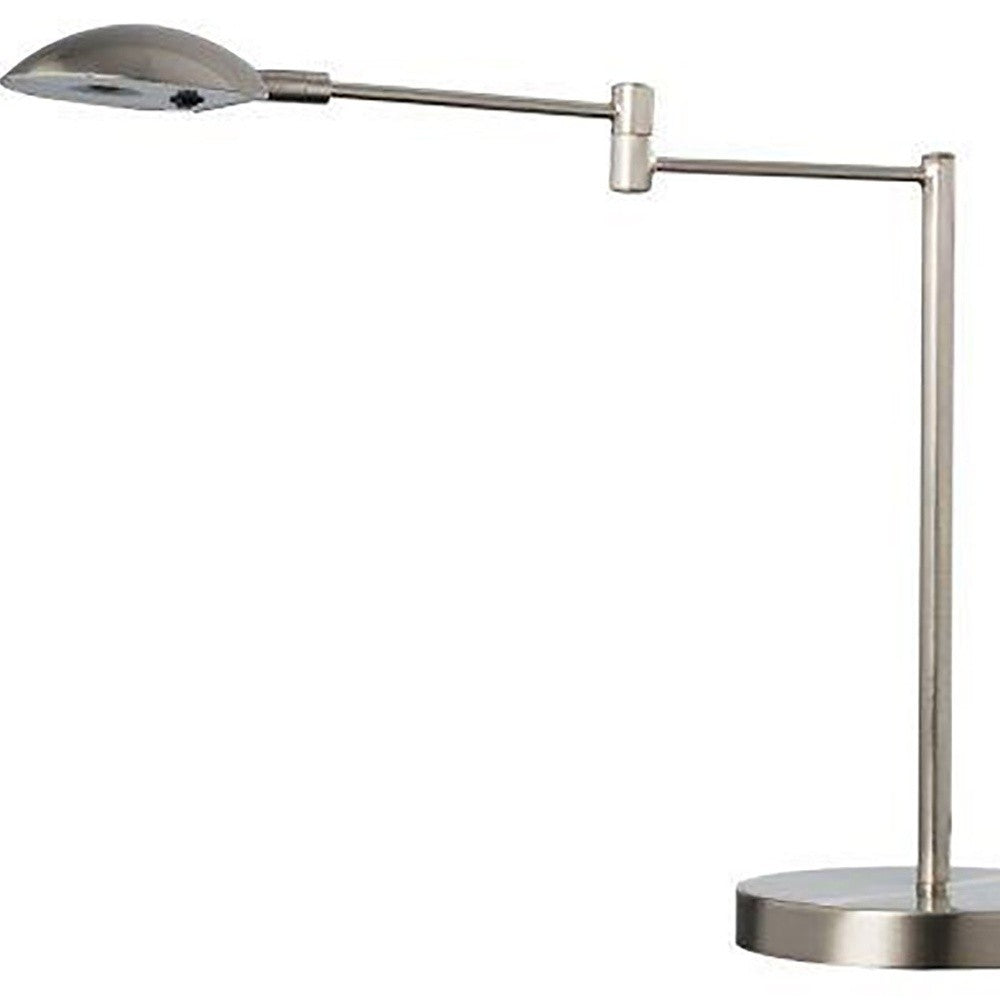 Minimalist Silver Metal Swing Arm Desk Lamp By Homeroots | Desk Lamps | Modishstore - 4