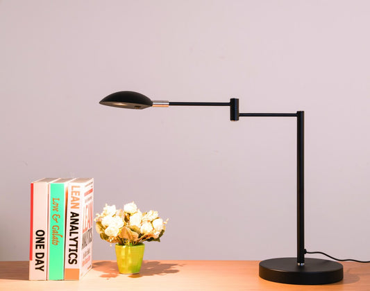 Minimalist Black Metal Swing Arm Desk Lamp By Homeroots | Desk Lamps | Modishstore - 2