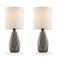 Set of Two Grey and Black Faceted Table Lamps By Homeroots | Table Lamps | Modishstore