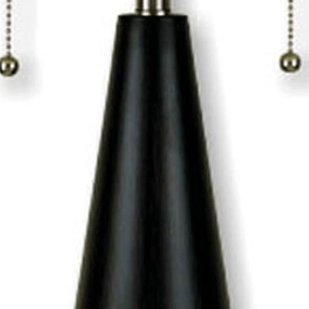 Black Conical Table Lamp with White Shade By Homeroots | Table Lamps | Modishstore - 4
