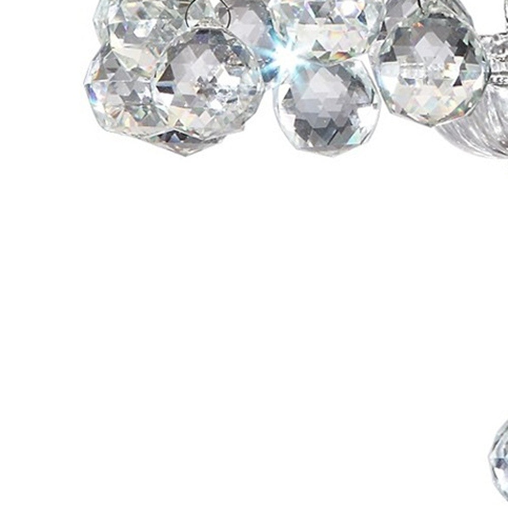 Chic Silver Ceiling Lamp with Crystal Accents and Silver Shade By Homeroots | Ceiling Lamps | Modishstore - 6