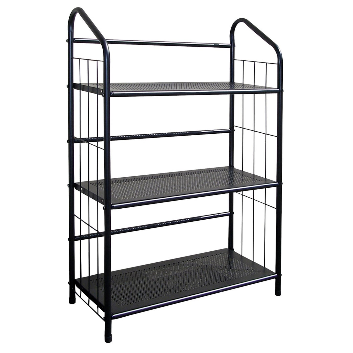 Black 3 Shelf Metal Standing Book Shelf By Homeroots | Shelves & Shelving Units | Modishstore - 2