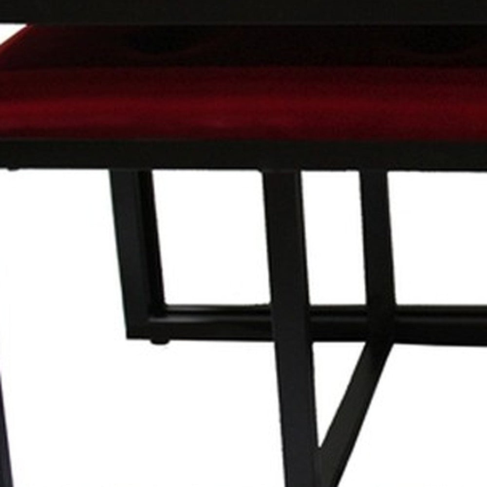 Modern Black and Red Metal Three Piece Bench Set By Homeroots | Benches | Modishstore - 8