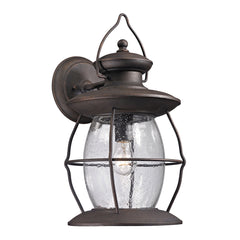Village Lantern 1-Light Outdoor Wall Lantern in Weathered Charcoal ELK Lighting