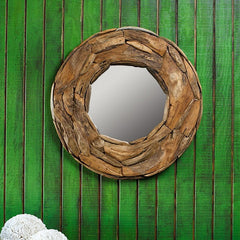 Garden Age Supply Harini Driftwood Mirror - Round