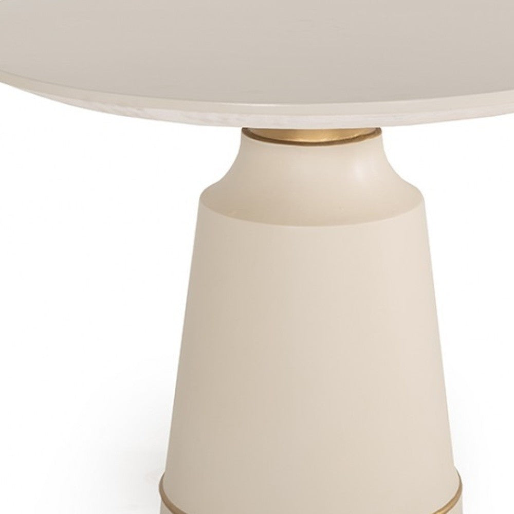 Modern Off-White Concrete and Antique Brass Coffee Table By Homeroots | Coffee Tables | Modishstore - 6