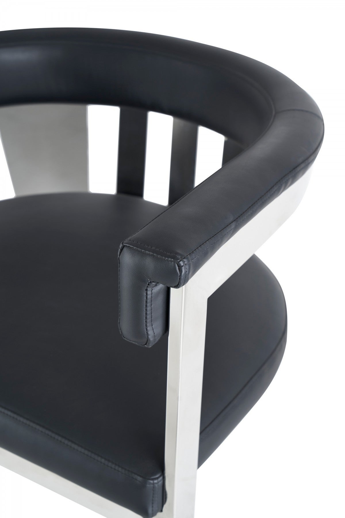 Black Silver Dining Chair By Homeroots | Dining Chairs | Modishstore - 7