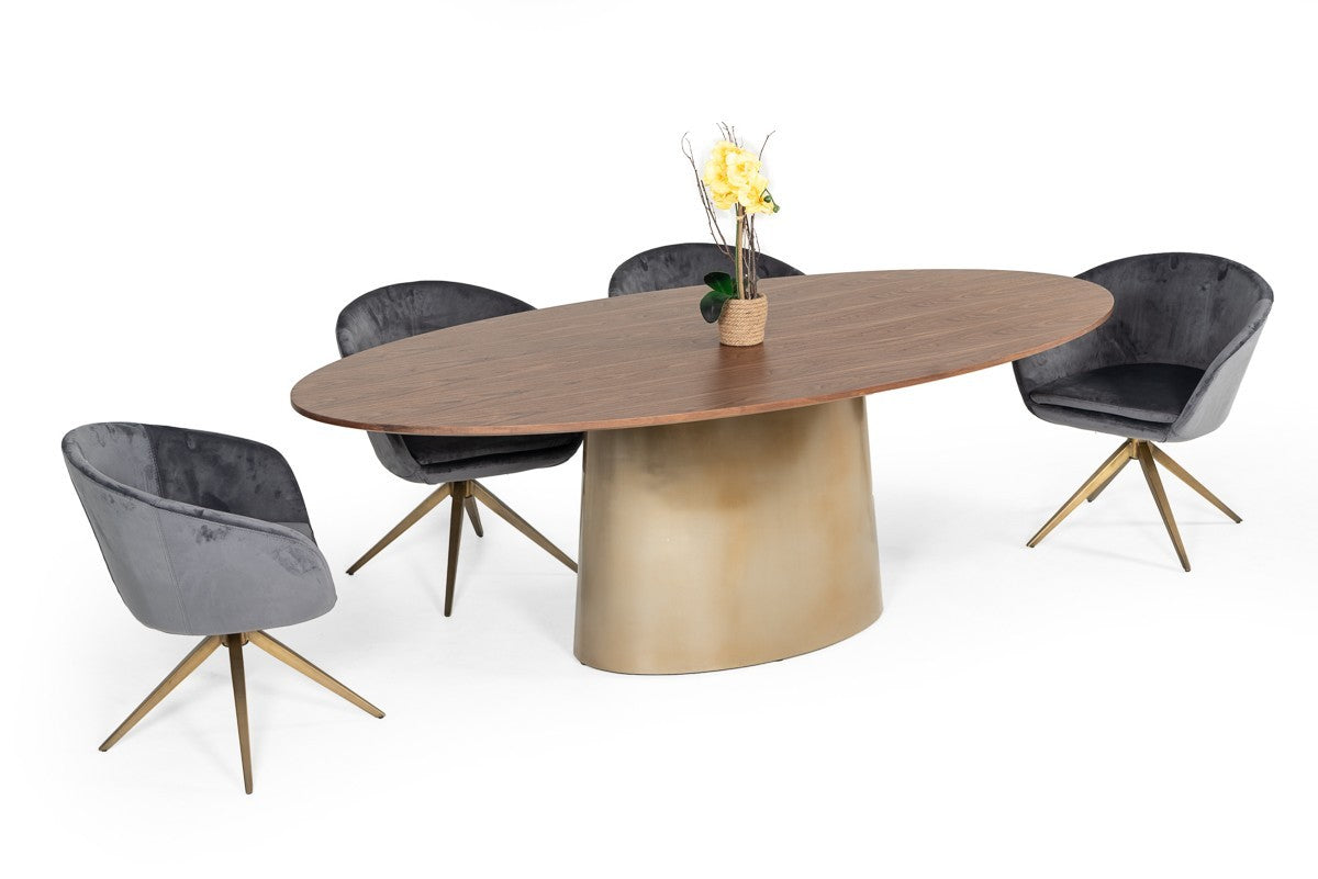 Gray Bronze Velved Dining Chair By Homeroots | Dining Chairs | Modishstore - 3