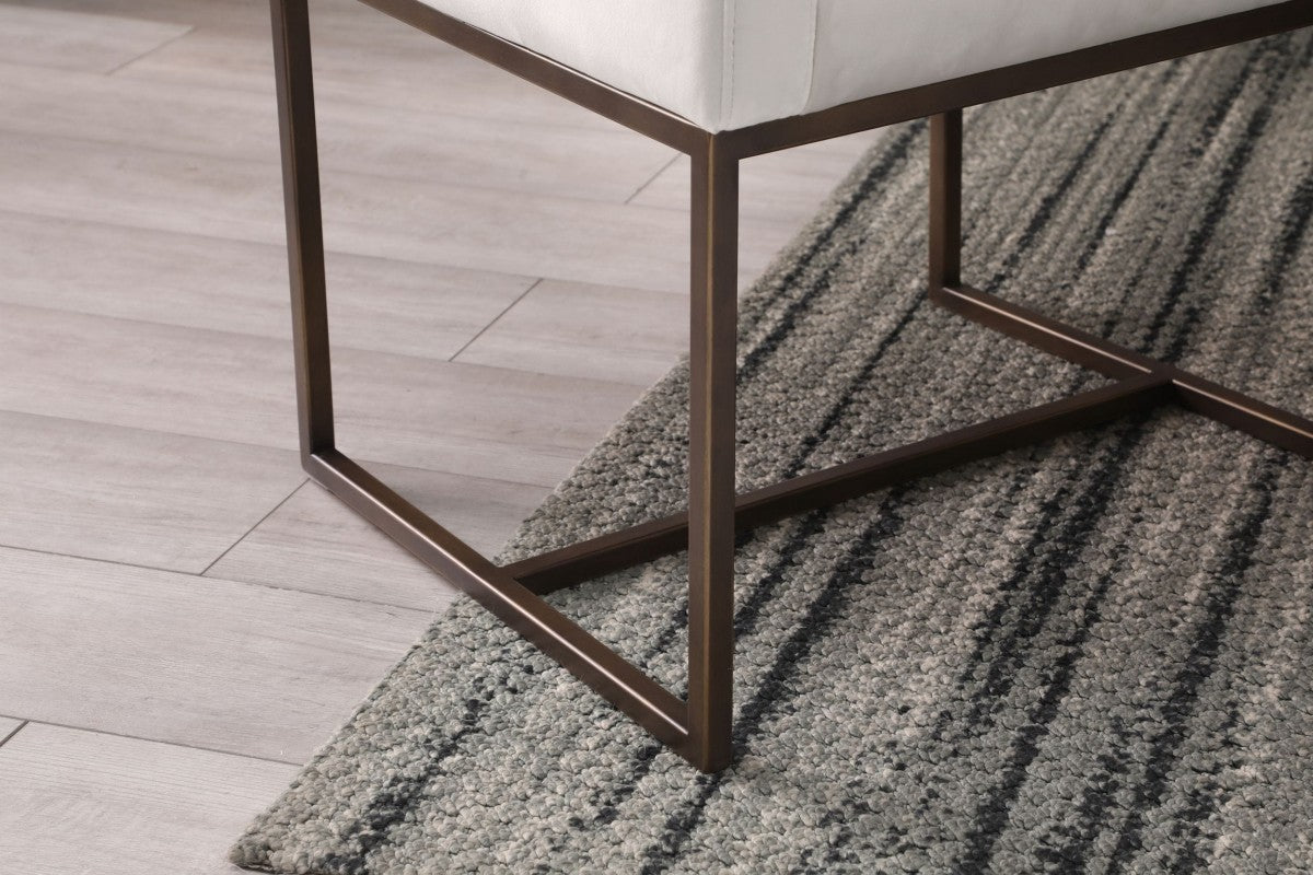 Gray Velvet Antique Brass Dining Chair By Homeroots | Dining Chairs | Modishstore - 21