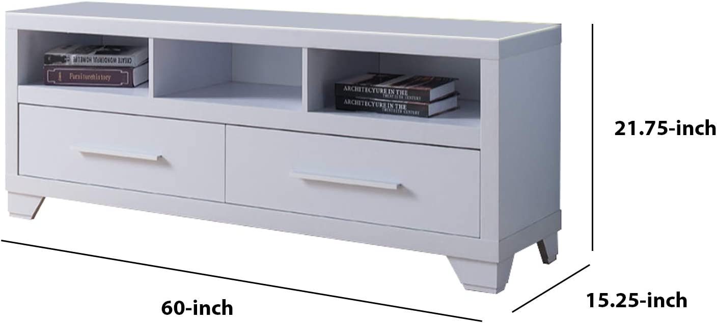 Modern White TV Stand By Homeroots | TV Stands | Modishstore - 2