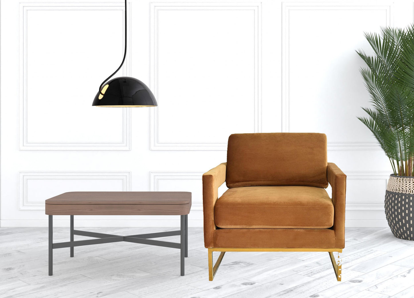 Stylish Pink Velvet And Gold Steel Chair By Homeroots | Accent Chairs | Modishstore - 12