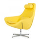 Modern Yellow Faux Leather And Steel Swivel Chair By Homeroots | Accent Chairs | Modishstore - 5