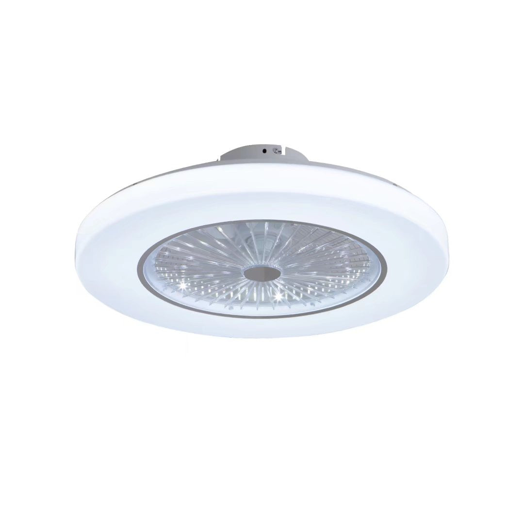 White Contemporary Acrylic Fan And Ceiling Lamp By Homeroots | Ceiling Lamps | Modishstore - 4