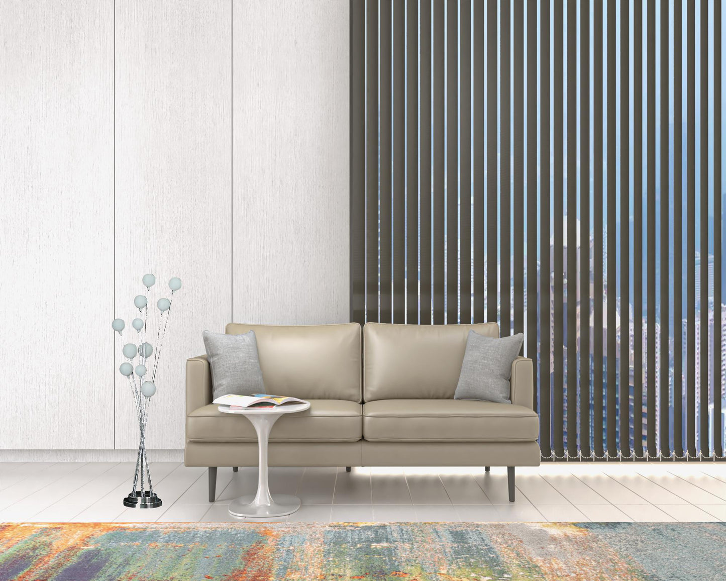 46" Golden Chrome Contemporary Multi Light LED Floor Lamp By Homeroots | Floor Lamps | Modishstore - 13