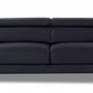 89" Black and Chrome Genuine Leather Standard Sofa By Homeroots | Sofas | Modishstore