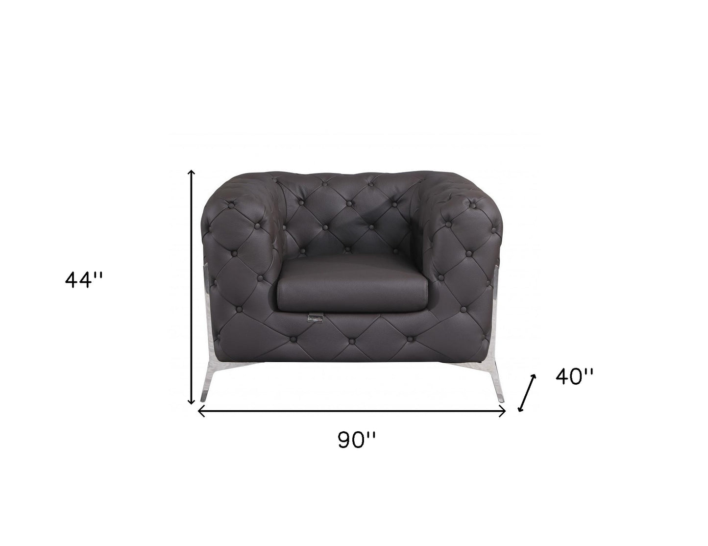Three Piece Brown Italian Leather Six Person Seating Set By Homeroots | Sofa Set | Modishstore - 7