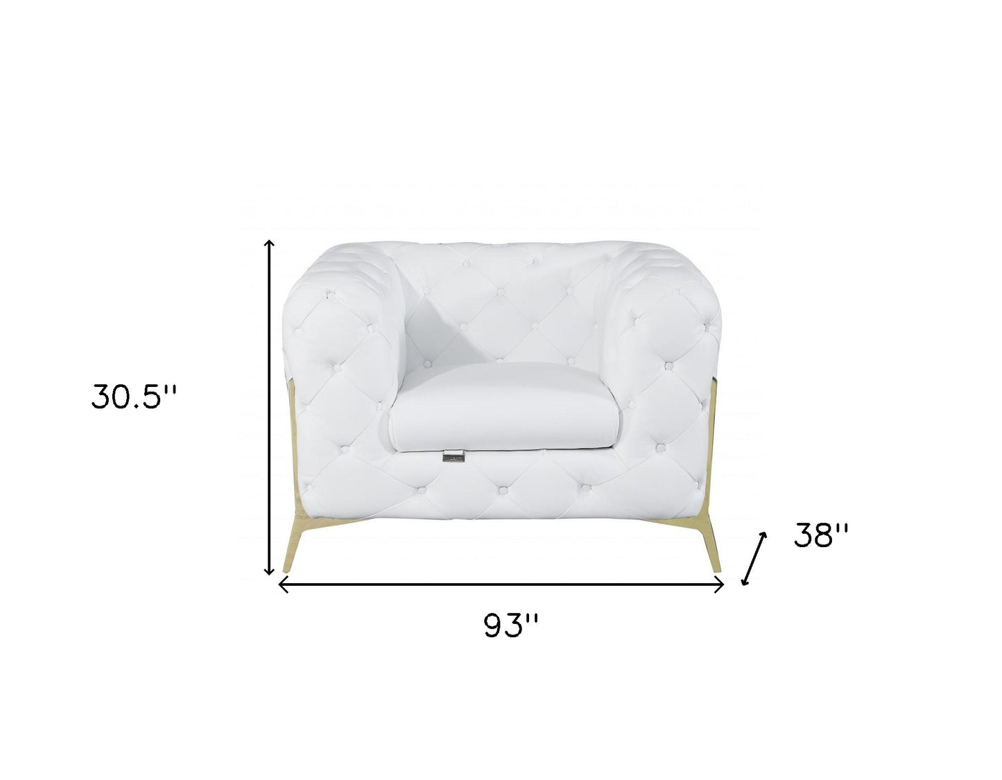 Three Piece White Italian Leather Five Person Seating Set By Homeroots | Sofa Set | Modishstore - 7