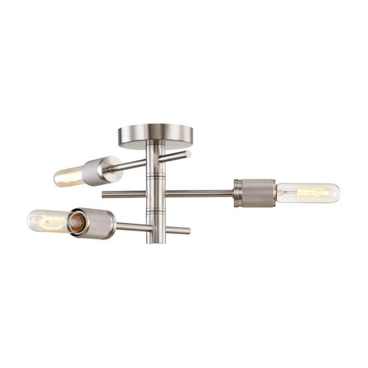 Module 3-Light semi flush mount in Satin Nickel ELK Lighting | Ceiling Lamps | Modishstore