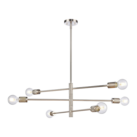 Module 6-Light chandelier in Satin Nickel ELK Lighting | Chandeliers | Modishstore